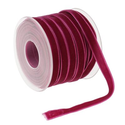10mm * 20Y Elastic Velvet Ribbon Pink Velvet Wired Ribbon ISO9001