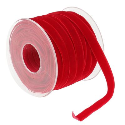 10mm * 20Y Elastic Velvet Ribbon Pink Velvet Wired Ribbon ISO9001