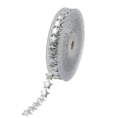 15mm * 15m siêu âm Star Wired Ribbon Đơn giản mô hình Jacquard Ribbon