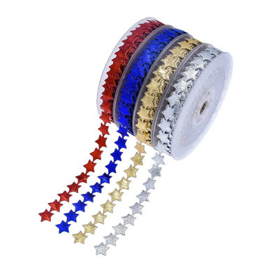 15mm * 15m siêu âm Star Wired Ribbon Đơn giản mô hình Jacquard Ribbon