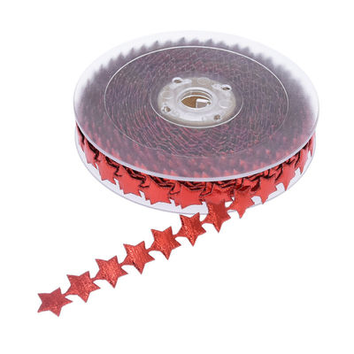 15mm * 15m siêu âm Star Wired Ribbon Đơn giản mô hình Jacquard Ribbon