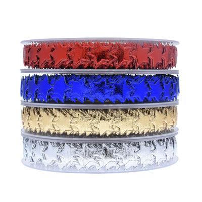 15mm * 15m siêu âm Star Wired Ribbon Đơn giản mô hình Jacquard Ribbon