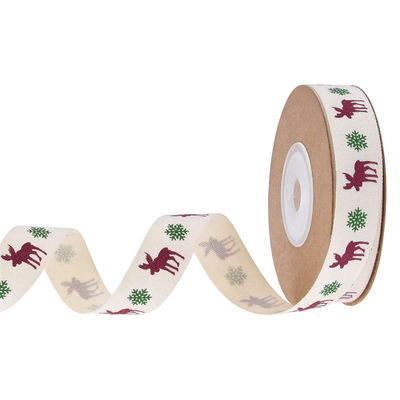 15mm*3y Christmas Gift Ribbon Băng giấy bông màu trắng
