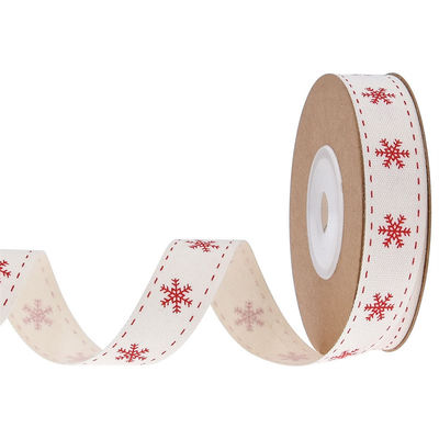 15mm*3y Christmas Gift Ribbon Băng giấy bông màu trắng