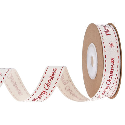 15mm*3y Christmas Gift Ribbon Băng giấy bông màu trắng