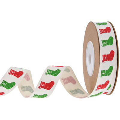 15mm*3y Christmas Gift Ribbon Băng giấy bông màu trắng