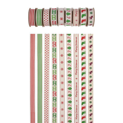 15mm*3y Christmas Gift Ribbon Băng giấy bông màu trắng