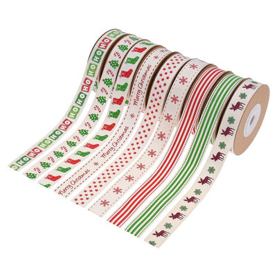 15mm*3y Christmas Gift Ribbon Băng giấy bông màu trắng