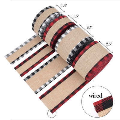 40mm &amp; 63mm * 10y Jute Gattice Ribbon Biodegradable Gattice Burlap Ribbon