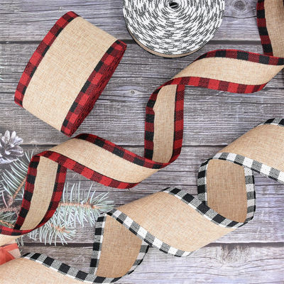 40mm &amp; 63mm * 10y Jute Gattice Ribbon Biodegradable Gattice Burlap Ribbon