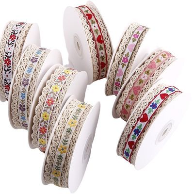 2.5cm Dây mỏng Flroal Jacquard Ribbon Gift Packing Polyester Ribbon để đóng gói