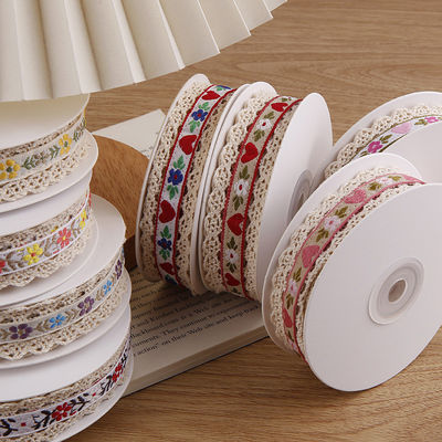 2.5cm Dây mỏng Flroal Jacquard Ribbon Gift Packing Polyester Ribbon để đóng gói