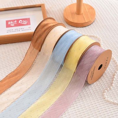 4cm*18m Shinny Diamond Polyester Organza Ribbon High Quality Gift Ribbon