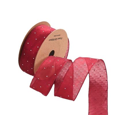 4cm*18m Shinny Diamond Polyester Organza Ribbon High Quality Gift Ribbon