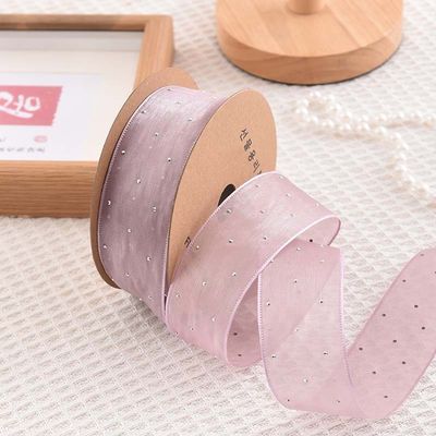 4cm*18m Shinny Diamond Polyester Organza Ribbon High Quality Gift Ribbon