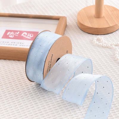 4cm*18m Shinny Diamond Polyester Organza Ribbon High Quality Gift Ribbon
