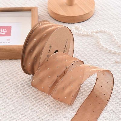 4cm*18m Shinny Diamond Polyester Organza Ribbon High Quality Gift Ribbon