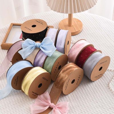 4cm*18m Shinny Diamond Polyester Organza Ribbon High Quality Gift Ribbon