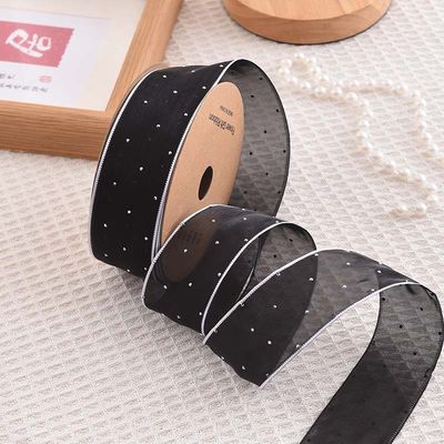 4cm*18m Shinny Diamond Polyester Organza Ribbon High Quality Gift Ribbon