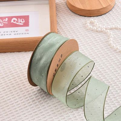 4cm*18m Shinny Diamond Polyester Organza Ribbon High Quality Gift Ribbon