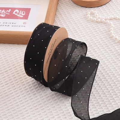 4cm*18m Shinny Diamond Polyester Organza Ribbon High Quality Gift Ribbon