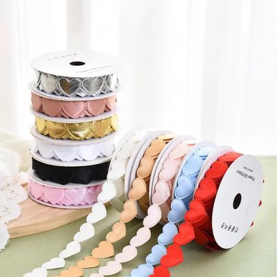 1.5cm*9m 2.5cm*9m Heart Shape Valentine's Day Polyester Gift Ribbon Để đóng gói quà tặng sang trọng