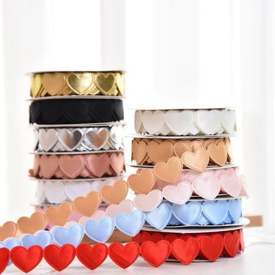 1.5cm*9m 2.5cm*9m Heart Shape Valentine's Day Polyester Gift Ribbon Để đóng gói quà tặng sang trọng