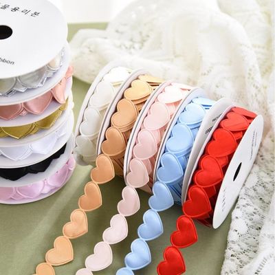 1.5cm*9m 2.5cm*9m Heart Shape Valentine's Day Polyester Gift Ribbon Để đóng gói quà tặng sang trọng