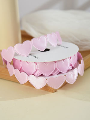 1.5cm*9m 2.5cm*9m Heart Shape Valentine's Day Polyester Gift Ribbon Để đóng gói quà tặng sang trọng