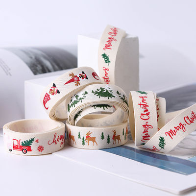 16mm * 100y Chúc mừng Giáng sinh Dải dải bông in Dải dải bông tùy chỉnh