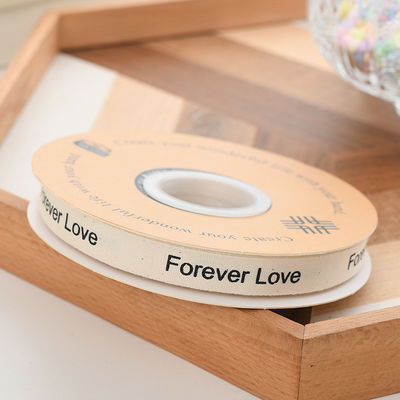 13mm Logo Cotton Ribbon Văn học hoa tươi Bouquet Cake trang trí hộp quà tặng Ribbon DIY vật liệu Bao bì Ribbon