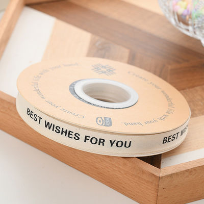 13mm Logo Cotton Ribbon Văn học hoa tươi Bouquet Cake trang trí hộp quà tặng Ribbon DIY vật liệu Bao bì Ribbon