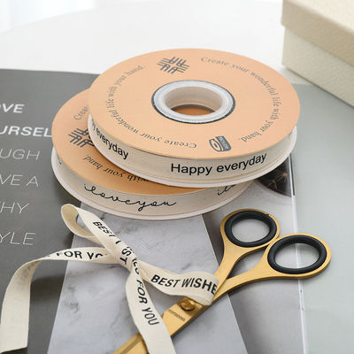 13mm Logo Cotton Ribbon Văn học hoa tươi Bouquet Cake trang trí hộp quà tặng Ribbon DIY vật liệu Bao bì Ribbon