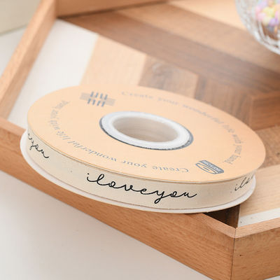 13mm Logo bán buôn Cotton Ribbon Literary Style Flower Packaging Gift Box Decoration Ribbon Cake Bouquet
