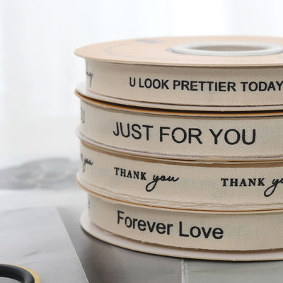 13mm Logo bán buôn Cotton Ribbon Literary Style Flower Packaging Gift Box Decoration Ribbon Cake Bouquet