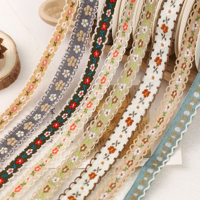 15mm * 50y Dải chùm bông hoa Pastoral bánh nướng Dải chùm vòm DIY vật liệu trang trí Dải chùm hoa Bouquet bao bì