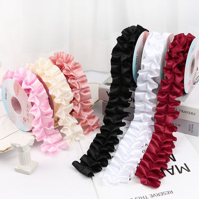 4.0cm*4.5m Vải polyester có cạnh nhăn để đóng gói hoa
