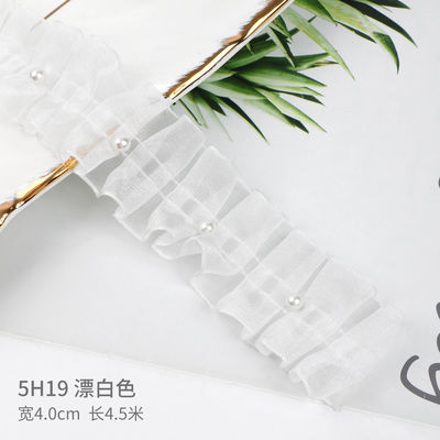 4.0cm*4.5m Vải polyester có cạnh nhăn để đóng gói hoa