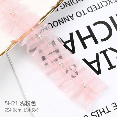 4.0cm*4.5m Vải polyester có cạnh nhăn để đóng gói hoa