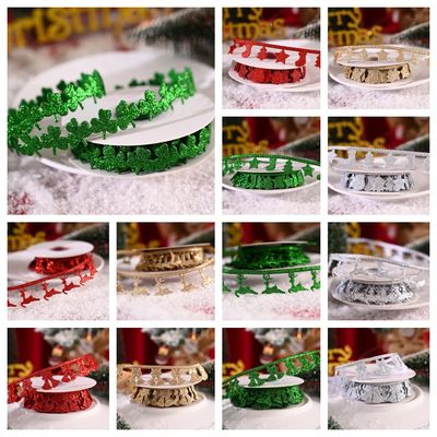 3cm * 5y Ultrasonic Chritsmas Ribbon cho gói quà tặng và phụ kiện may mặc