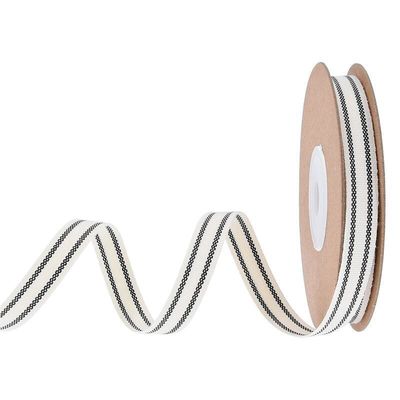 10mm-38mm*10y Black And Red Striped Cotton Ribbon cho gói quà tặng và phụ kiện may mặc