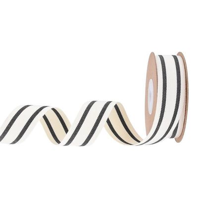 10mm-38mm*10y Black And Red Striped Cotton Ribbon cho gói quà tặng và phụ kiện may mặc