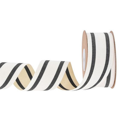 10mm-38mm*10y Black And Red Striped Cotton Ribbon cho gói quà tặng và phụ kiện may mặc
